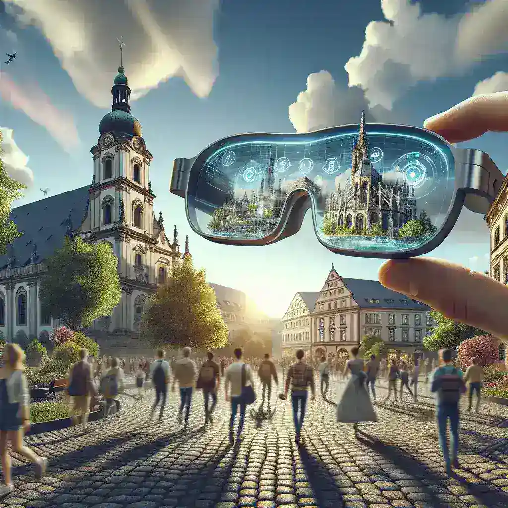 "Smart glasses with dedicated travel applications showcasing augmented reality features for enhanced tourism experiences."